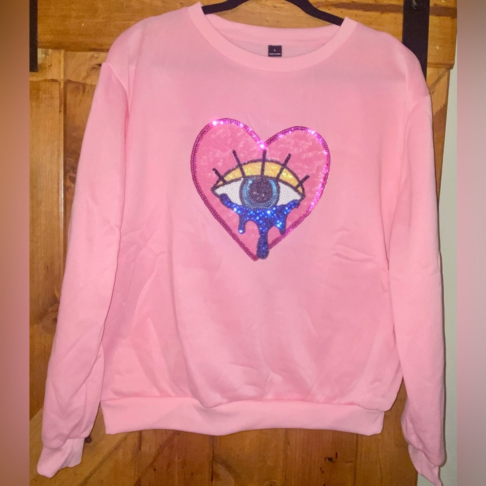 Pink Heart Eye Women's Sweatshirt